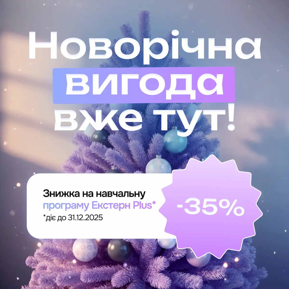 Знижка -35% на навчальну програму Екстерн plus діє до 31.12ю2025