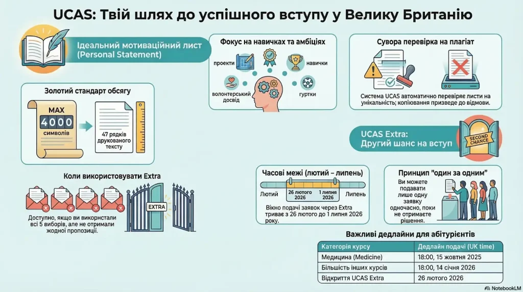 Процес подачі заявки в UCAS для навчання в Англії для українців.