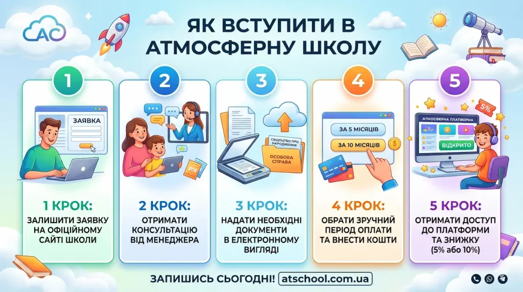 5 простих кроків до зарахування в онлайн-школу, як стати учнем зі знижкою